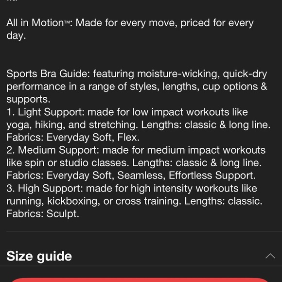 Black All in Motion front zipper racerback sports bra 38D high support adjust - Picture 16 of 17